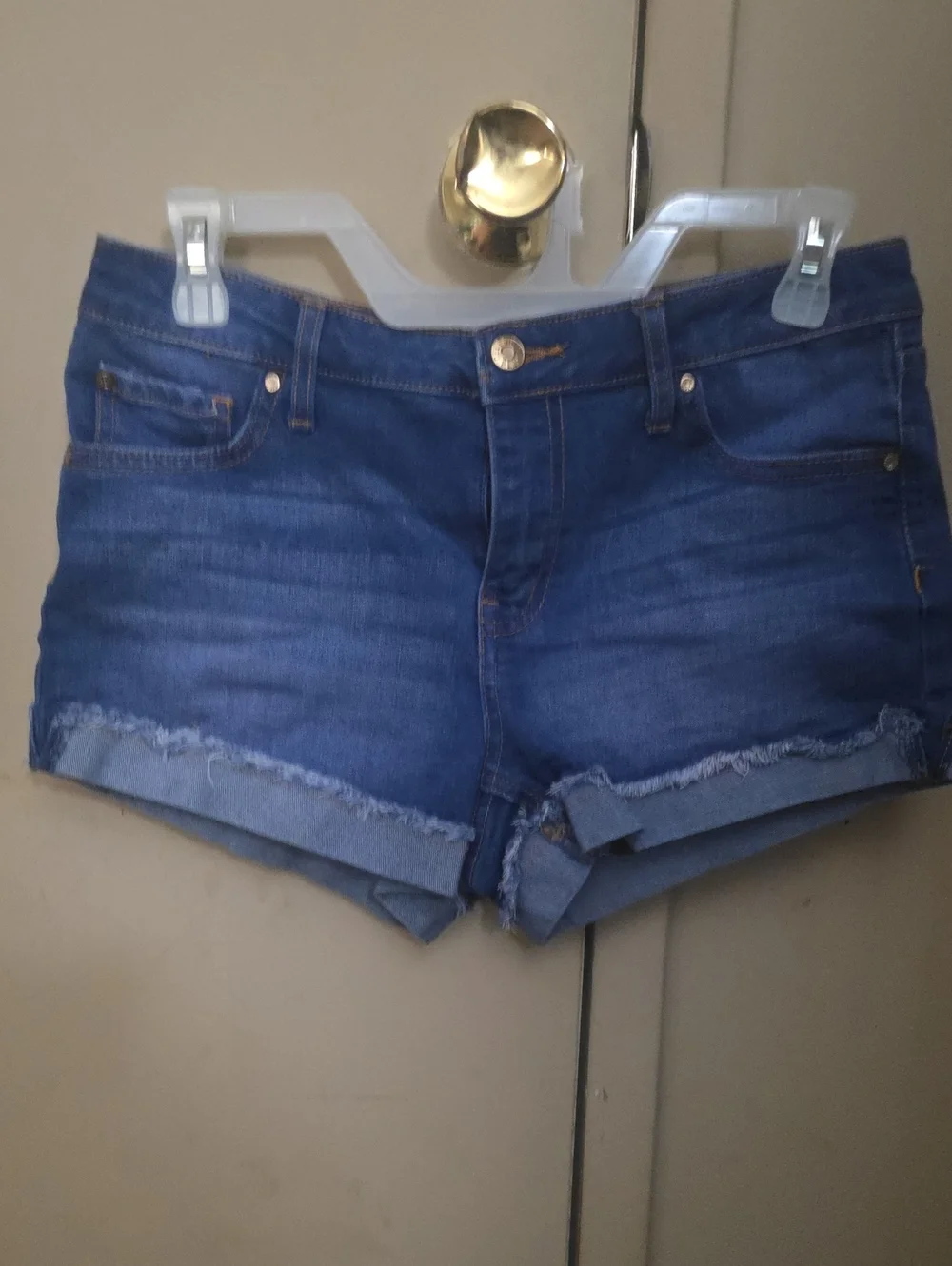 Celebrity Pink Dark Blue Denim Cutoff Shorts